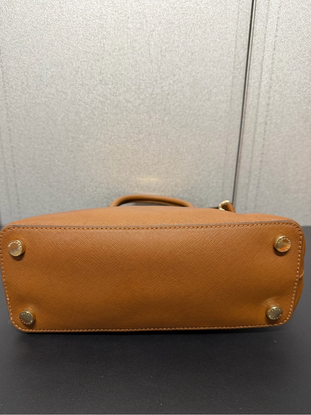 Michael Kors Brown Saffiano Leather Satchel Crossbody Bag - Picture 5 of 9